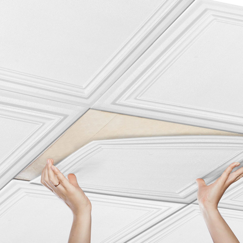 Ceiling Tiles 96-Pack 20 x 20 in Polystyrene Easy Installation Glue-up