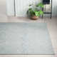 Wheaton Chevron Handmade Tufted Wool Blue/Beige Area Rug