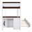 Twin-Over-Twin Bunk Bed With Twin Size Trundle, Storage And Desk, White+Walnut-324653175