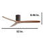 52 Inch Flush Mount Ceiling Fan With Remote Control, 3 Reversible Wood Blades Noiseless Dc Motor Ceiling Fan Without Light