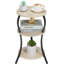 Table de bout ronde vintage à 3 niveaux avec rangement, table d'appoint compacte pour petits espaces-554083656
