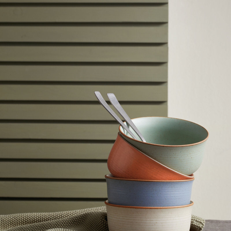 Nature Handmade Stoneware Cereal Bowl, Leaf Green