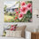 Hibiscus rose et vert, harmonie tropicale, fleurs I sur toile