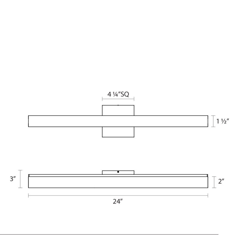 SQ-bar 1 - Light LED Bath Bar, Polished Chrome