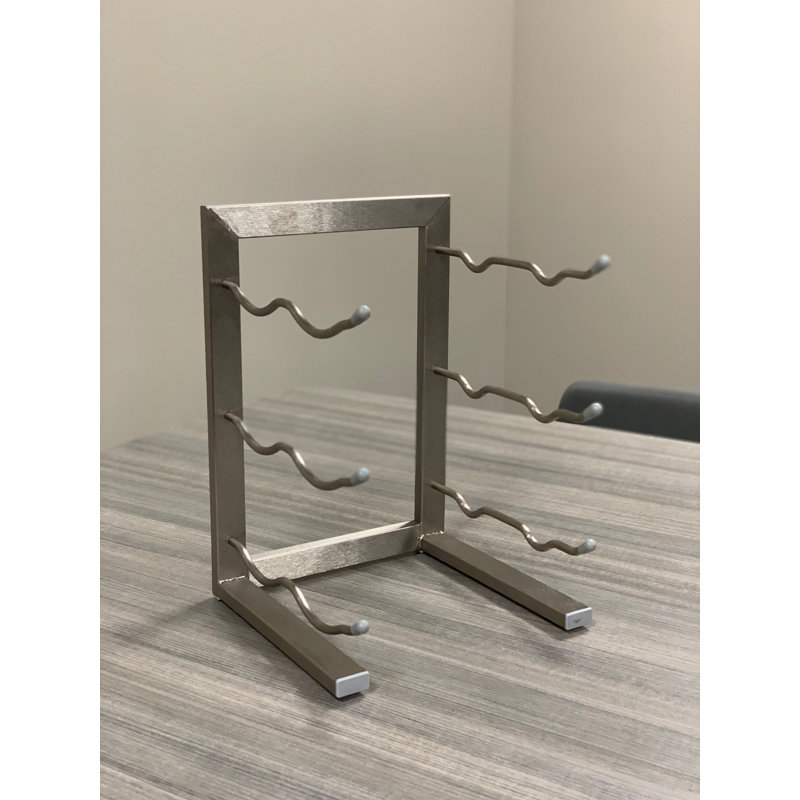 Tabletop Wine Bottle Rack in Brushed Nickel