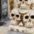 14.25"H Halloween Lighted Resin Skulls & Candles Table Decor with Timer