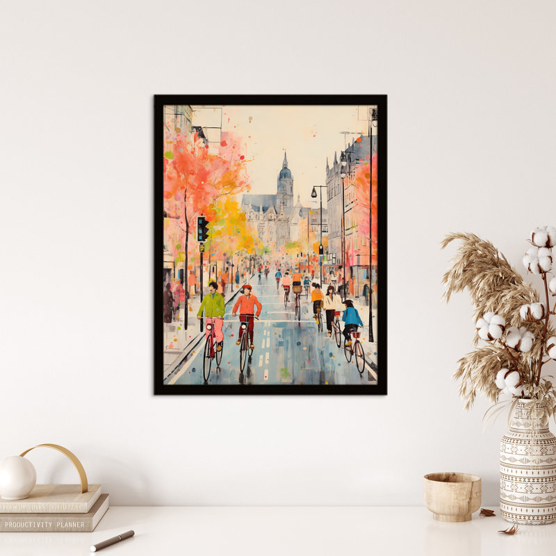 Old Amsterdam City Cyclist - Single Picture Frame Print