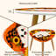 Ensemble de 2 tables basses gigognes triangulaires modernes, ornées de tournesols fantômes et de feuilles d'automne orange, style milieu du siècle. Tables d'appoint empilables, petites tables de chevet pour salon, chambre, appartement et décoration intérieure.-1938496930-1938496954