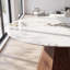 44.88"W Modern Engineered Stone Round Dining Table For 4-6 With Pedestal Base