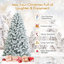 Arbre de Noël artificiel enneigé 6 pi avec base en métal, branches en PVC et charnières-2027976460