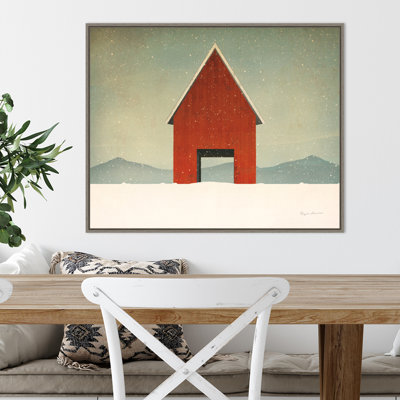 Red Barn Winter by Ryan Fowler - Graphic Art on Canvas