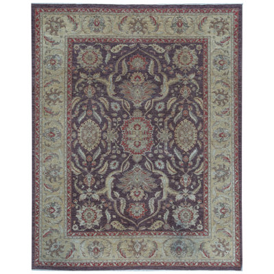 Sultanabad Hand-Knotted High-Quality Brown and Gold Area Rug