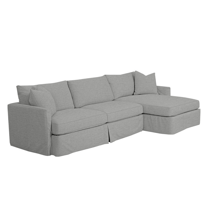 Hartig Upholstered L-Shaped Sectional, Right Hand Facing, Indy Sky Performance