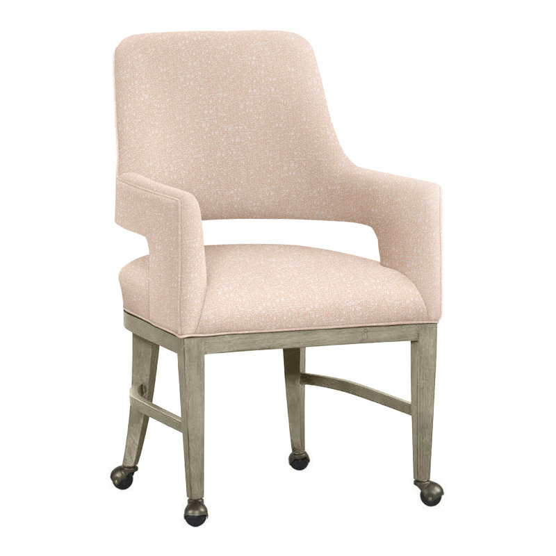 Chaise avec accoudoirs Josie, Perigold dans la coquille en boucle, Amande chamois