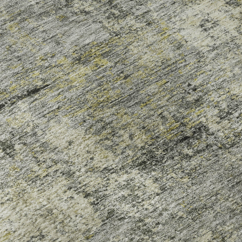 Premium Machine Washable Mayfield AMF2061 Abstract Rug, 8' x 10', Pewter