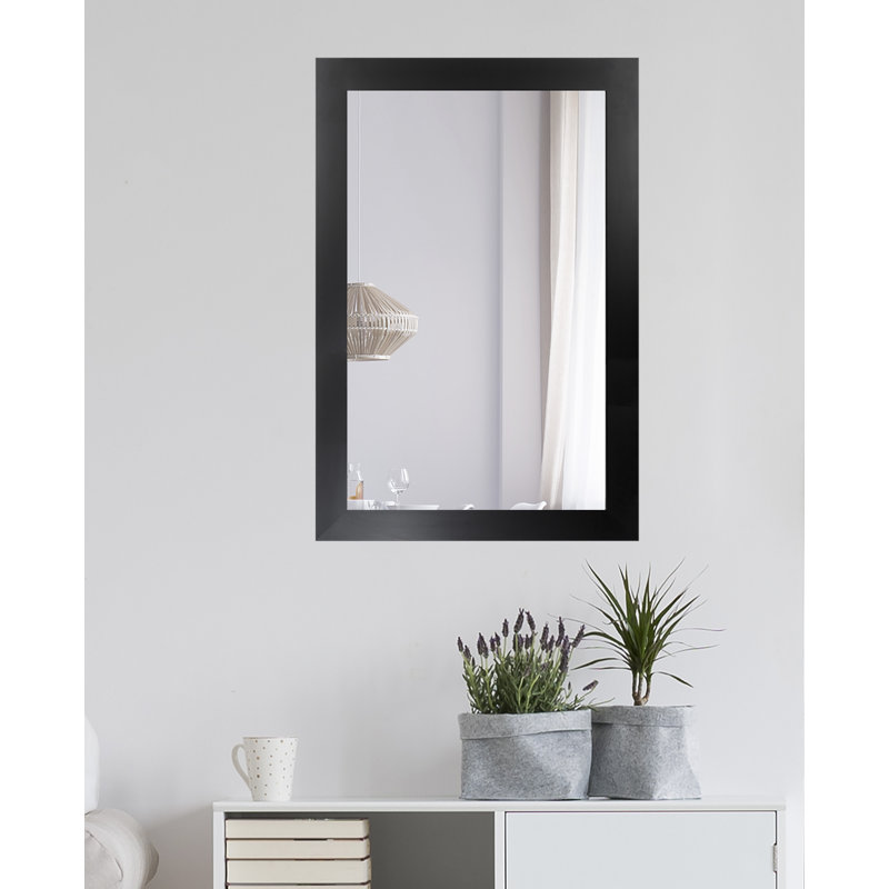 Miroir d'appoint mural Alacazar, Noir, 35,5 po x 29,5 po