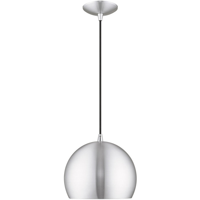 Dristin 1 - Light Single Pendant, Brushed Aluminum/Black, Brushed Aluminum