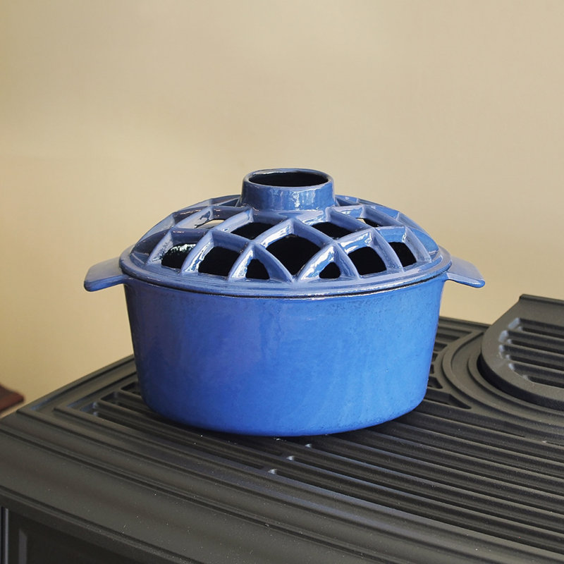 Hepp 0.55 Gal. Warm Mist Steam Tabletop Humidifier Cast Iron, Blue