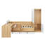 Lit plateforme double en bois avec 6 tiroirs, tablettes et coiffeuse-1942417989