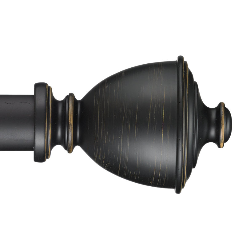 Tringle à rideaux simple 1,13 po Furst, H 3 po x l 120 po x P 6 po, Noir