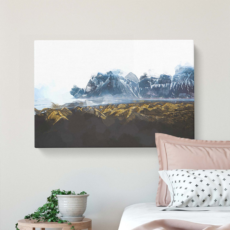 Mountains In Stokksnes Iceland In Abstract - Wrapped Canvas, 35cm H x 50cm W x 3cm D