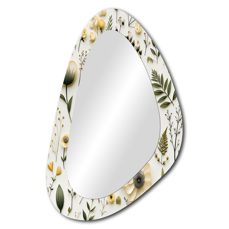 «Botanical Neutrals», motif bohème IV - miroir mural asymétrique bohème