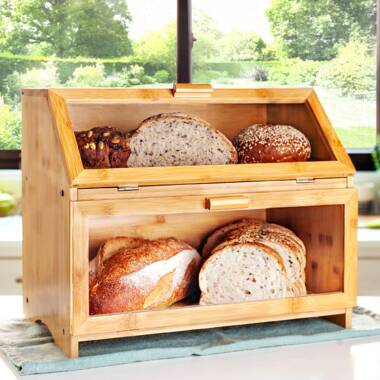 Prep & Savour Bamboo Two-Layer Bread Box & Reviews