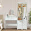Meuble-lavabo avec 8 tiroirs et bureau de coiffeuse avec miroir et lumières Delrose Armoires Delrose