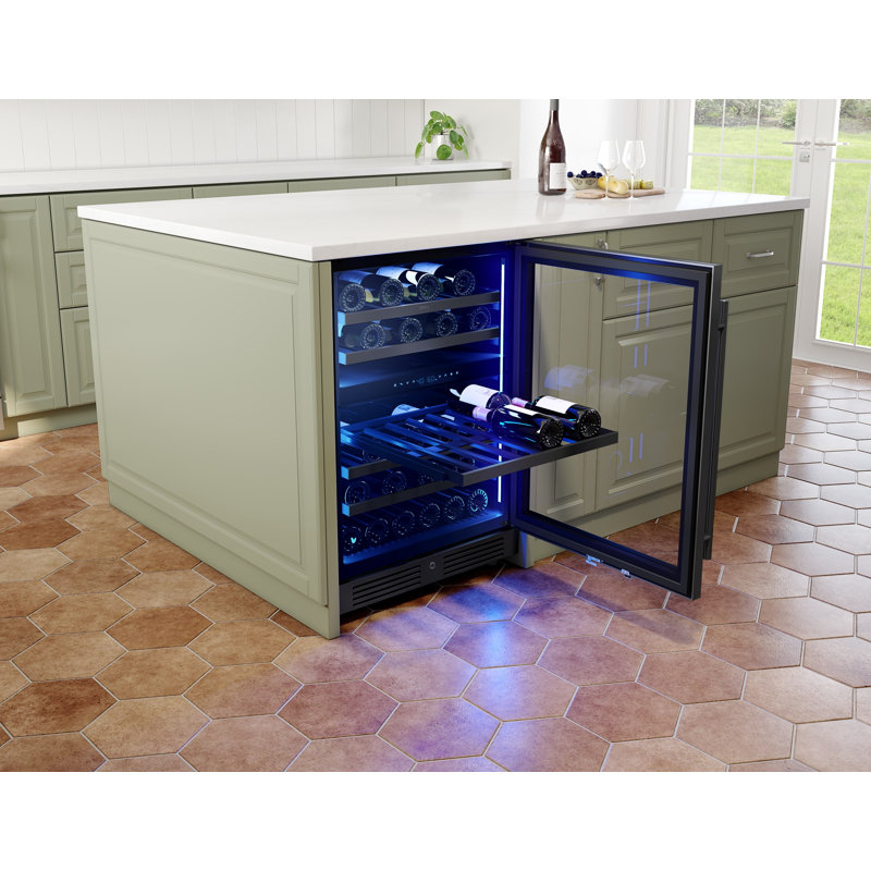 Zephyr Presrv 24" 45-Bottle Dual Zone Wine Cooler, Black