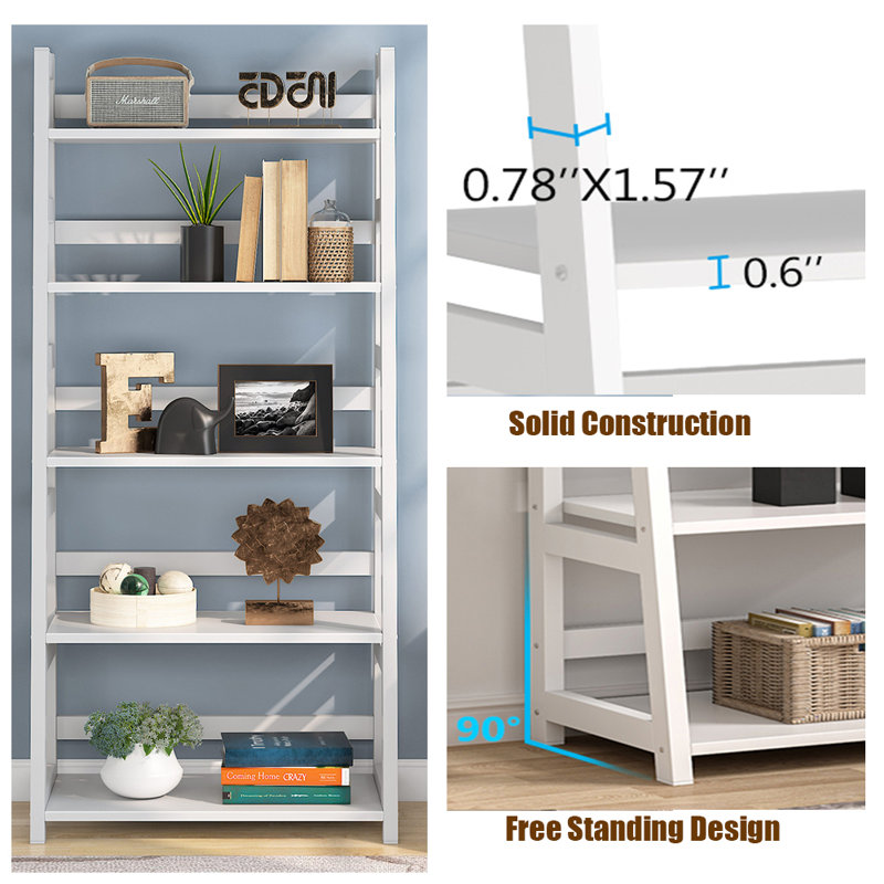 Fatoumata Ladder Bookcase, White