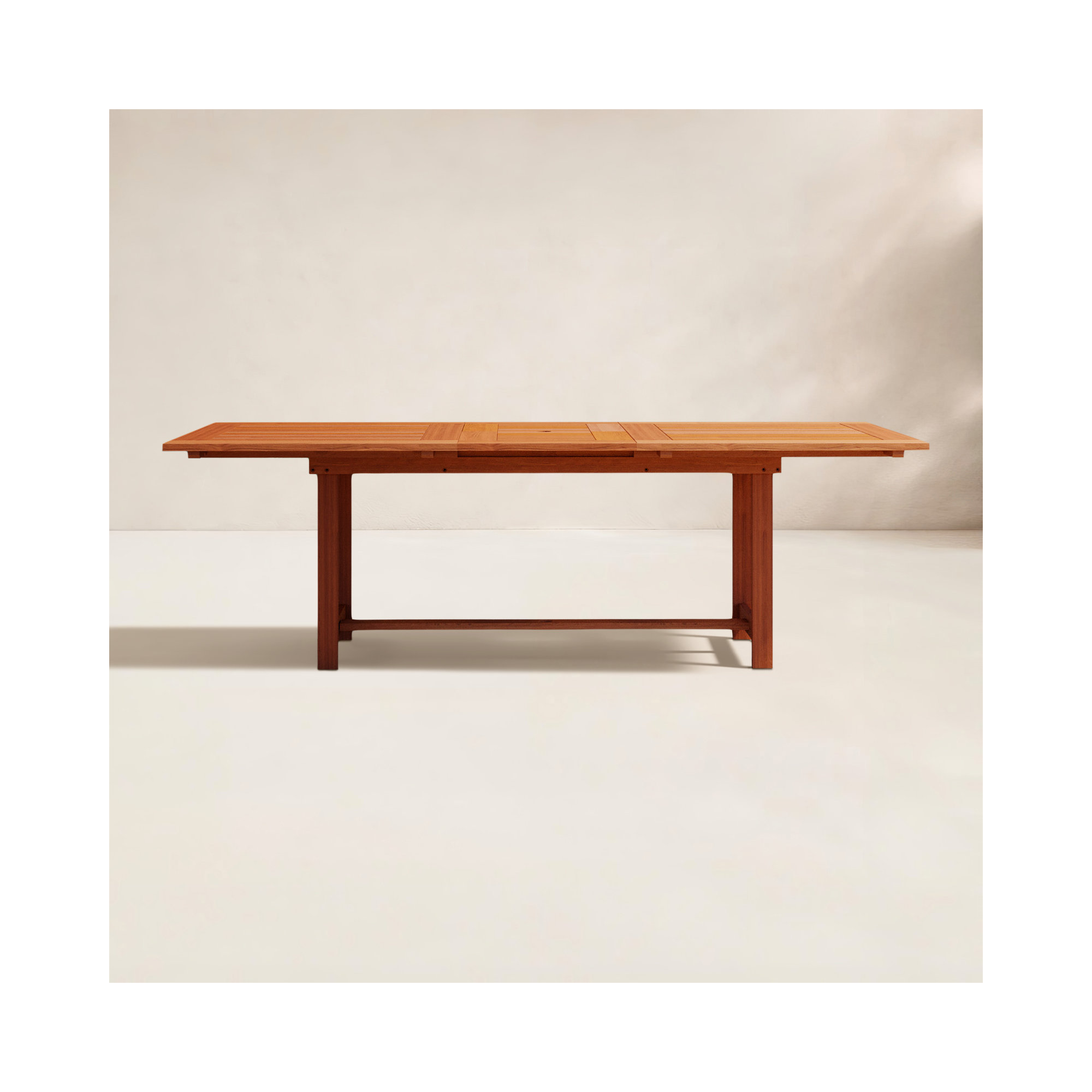 Alyisa Rectangular FSC Wood Outdoor Patio Extendable  Dining Table, Dark Wood