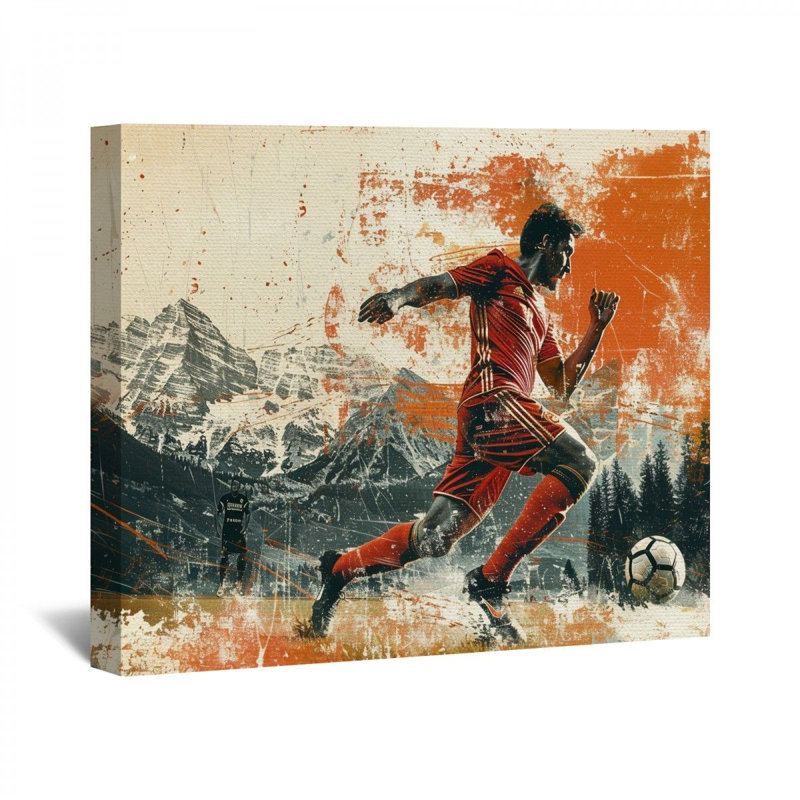 «Soccer» sur toile, H 16 po x l 20 po x P 3 po