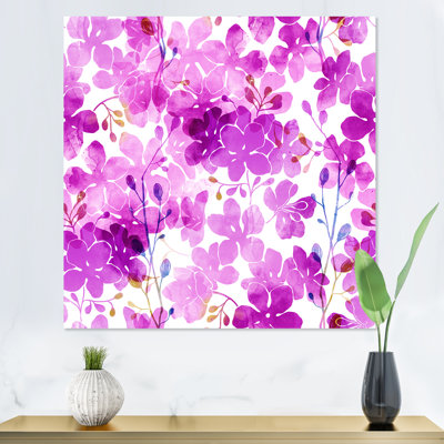 Fuchia Lilacs And Branches - Painting on Canvas