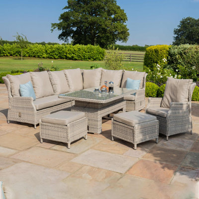 Canica Reclining Rattan Corner Dining Set - with Rising Table & Chair