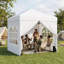 Tente de pavillon escamotable pliable résistante aux rayons UV de 6,5 x 6,5 pi avec 4 parois latérales amovibles et un sac à roulettes portable pour un usage extérieur-126333954