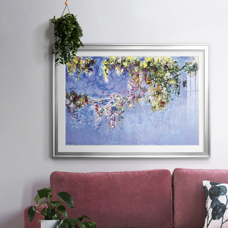 Wisteria, 1919, reproduction encadrée avec biseauté mat et verre, Argent, H 15 po x l 21 po x P 1,5 po