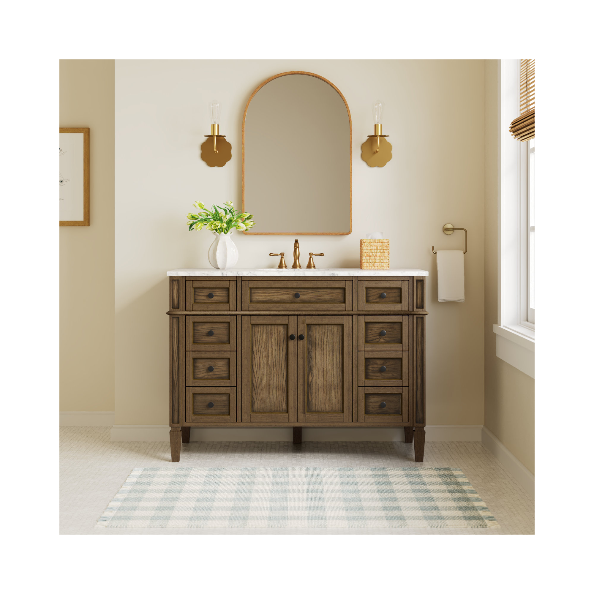 Rivers 48'' Single Bathroom Vanity, Driftwood
