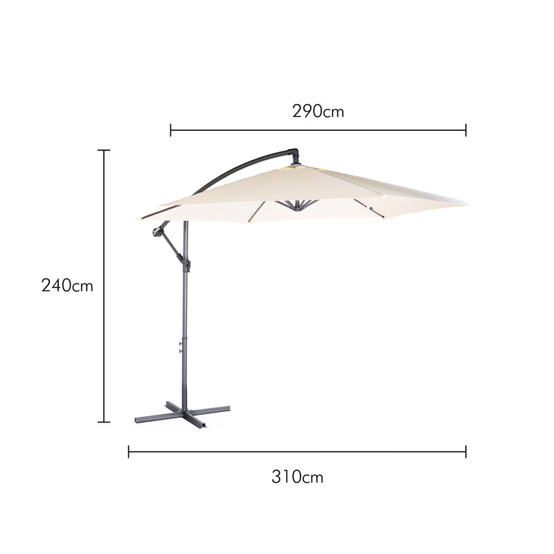 VonHaus Banana Parasol 3M Grey, Black, Ivory
