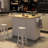 52.7" Solid Wood Drop-Leaf Countertop Kitchen Cart With Spice Rack, Towel Rack & Drawer-1295912746