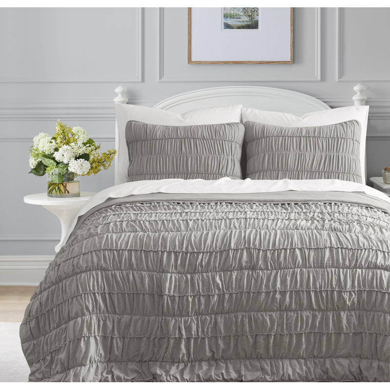 Ensemble de courtepointe 3 pièces DESIGN, Courtepointe double / grand et 2 taies décoratives, Taupe