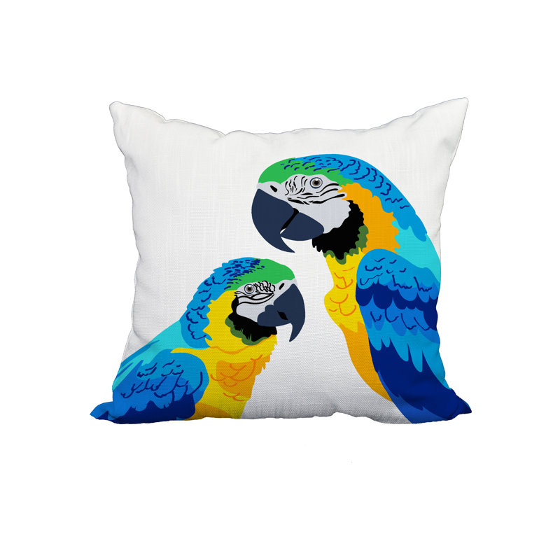  Housse de coussin en coton Macaw, 20 po x 20 po, Bleu moyen