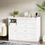 Commode 45,3 po pour chambre avec 4 tiroirs de rangement, petite commode, commode pour garde-robe avec plateau en bois, blanc