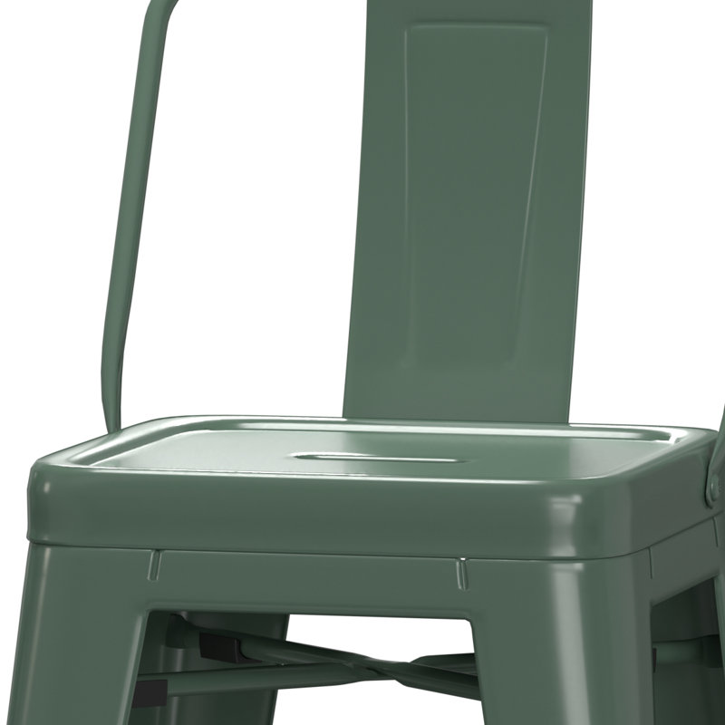 Tabouret en métal Rayne, Tabouret de comptoir (siège d'une hauteur de 24 p, 2, Vert sauge foncé