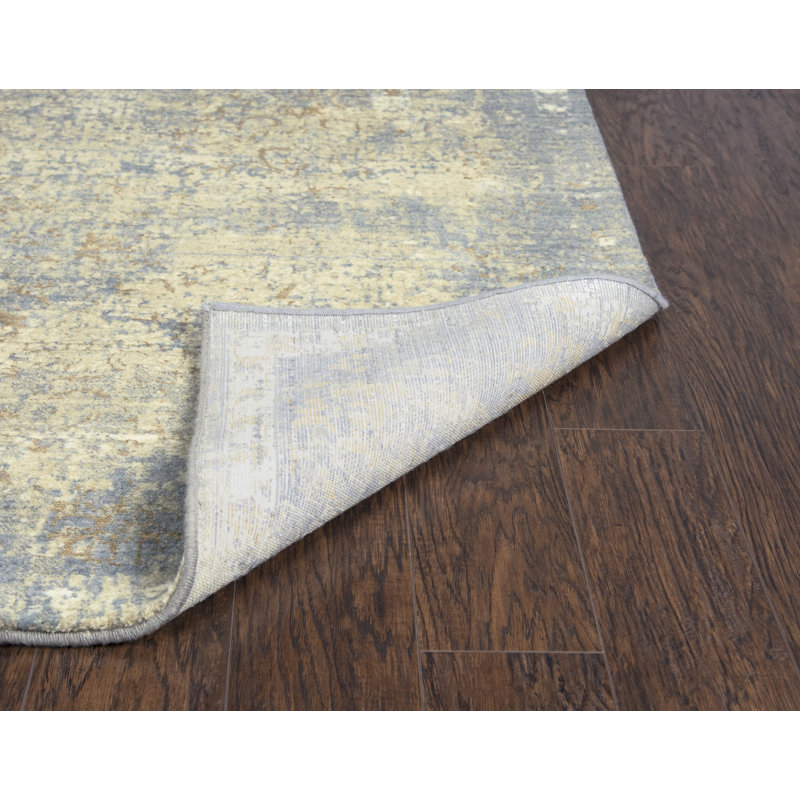 Tapis beige / gris en laine Power Loom, Tapis de couloir 2 pi 6 po x 8 pi