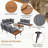 6-Piece Outdoor Sectional Sofa Set with Round Nesting Coffee Tables and Cushions, Patio Furniture for Porch Garden or Backyard-1173222064