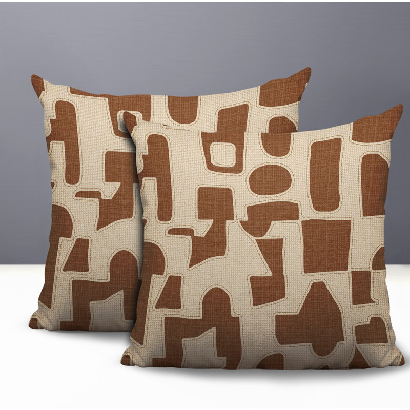 Coussin intérieur / extérieur réversible Jara, Ocre, 16x16