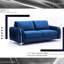 Velours bleu élégant, confort supplémentaire avec assise profonde de luxe 2A