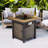 Square Steel Propane Fire Pit Table with Lid