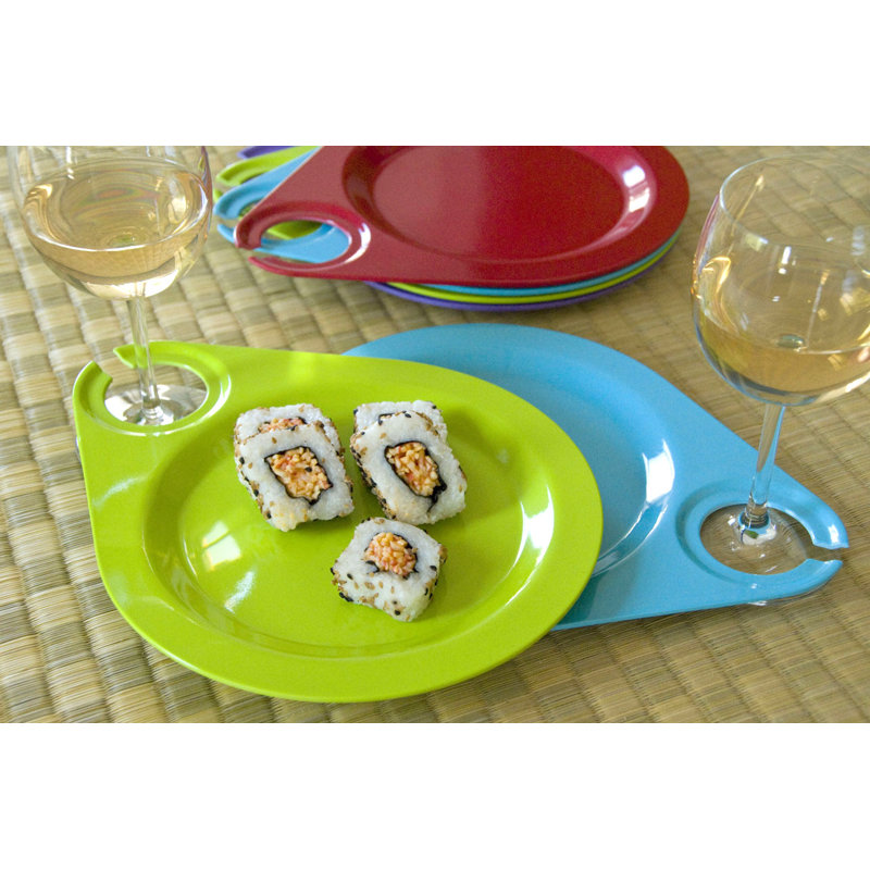 Assiettes à vin en bambou eco, Multicolore