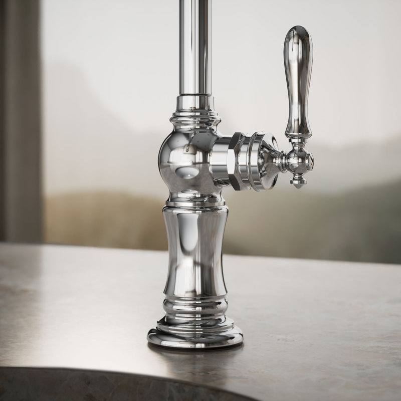 Artifacts® Single-Hole Bar Faucet with Supply Lines, Polished Chrome